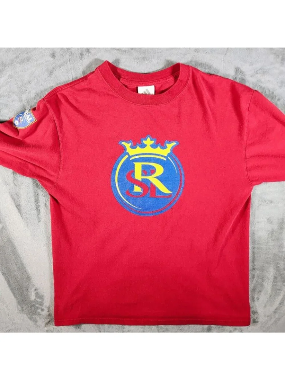 Adidas Real Salt Lake Logo Major League Soccer Red Long Sleeve Graphic Shirt (M)
